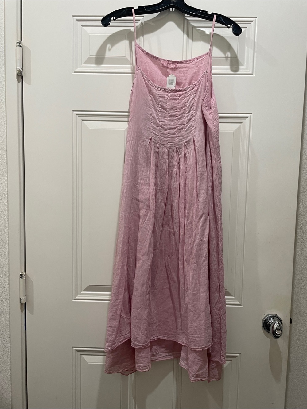 CP Shades Silk Blend Old Rose/Pink Asymmetrical Slip Dress